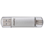 Hama Flash Pen Laeta, USB-C/USB-A 3.1, 16 GB, 40 MB/s, stříbrný