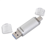 Hama Flash Pen Laeta, USB-C/USB-A 3.1, 256 GB, 40 MB/s, strieborná