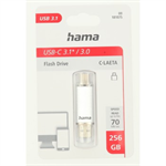 Hama Flash Pen Laeta, USB-C/USB-A 3.1, 256 GB, 40 MB/s, strieborná
