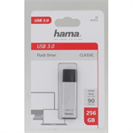 Hama FlashPen Classic, USB 3.0, 256 GB, 40 MB/s, strieborná