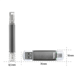 Hama flashPen "Laeta Twin" 16 GB 10 MB/s, sivá