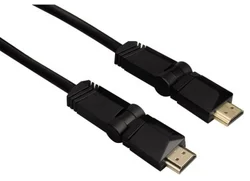 Hama HDMI kábel HDMI vidlica, otočná vidlica (2 osi), pozlátená, 3 m