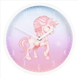 Hama Magický jednorožec, detské nástenné hodiny, priemer 25 cm, tichý chod