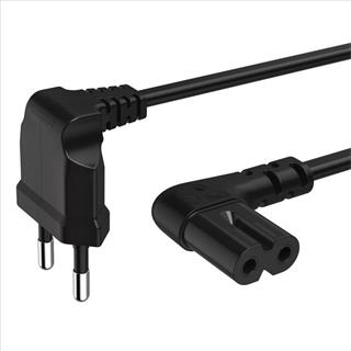 Hama síťový napájecí kabel, 2pólové vidlice kolmé, 5 m