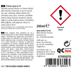 Hama TV čistiaci sprej, 200 ml, vrátane utierky