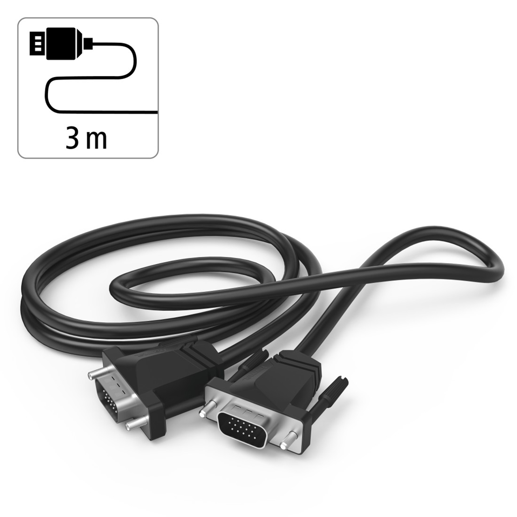 Hama video kabel VGA 15pin., 3 m, Full HD