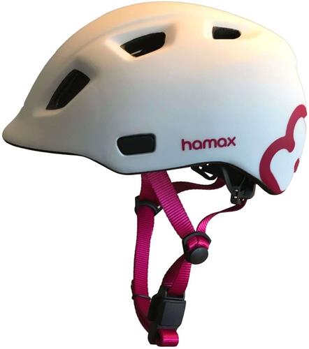 Hamax Thundercap 52-57cm - bílá/růžové pásky