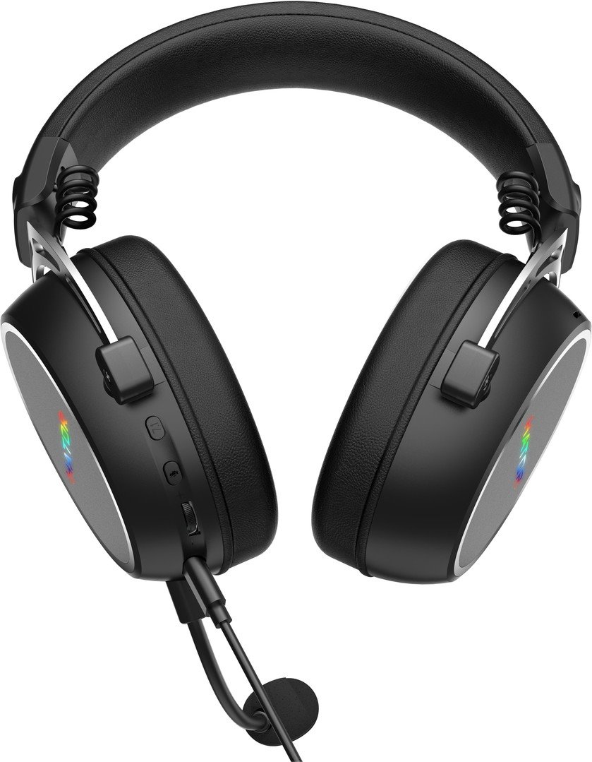 Hator HYPERGANG 3 USB káblové slúchadlá čierne