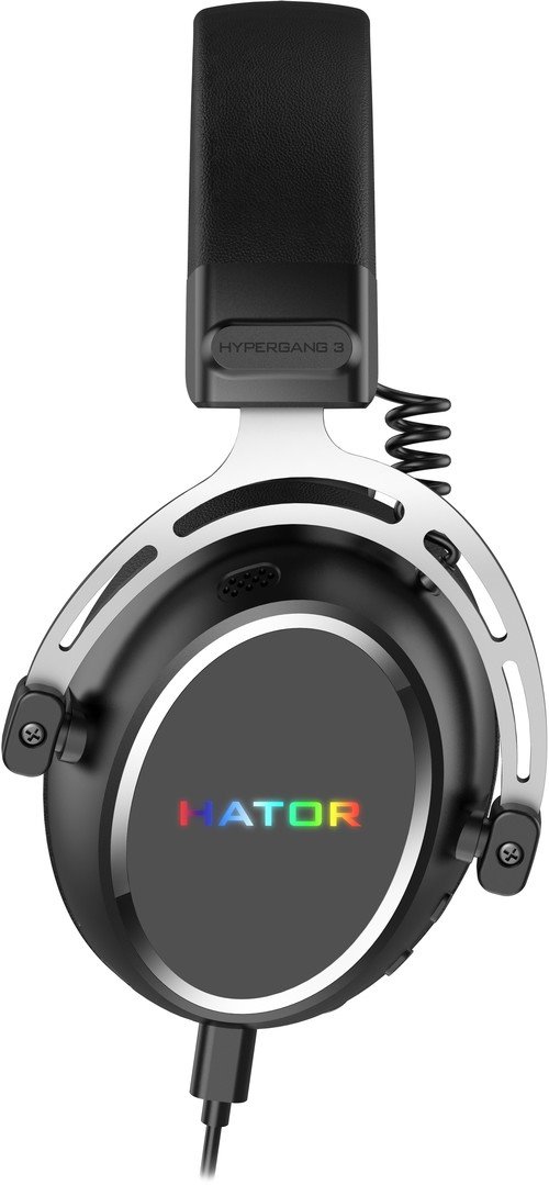 Hator HYPERGANG 3 USB slúchadlá s káblom, čierne