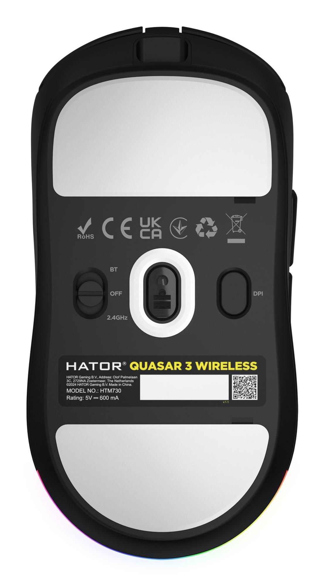 Hator Quasar 3 bezdrátová černá