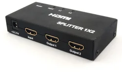 HDMI splitter 1-2 portů kovový s napájecím adaptérem, 3D, FULL HD