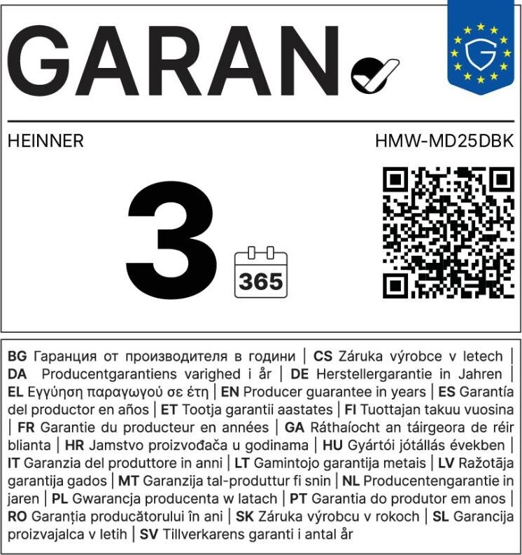 Heinner HMW-MD25DBK