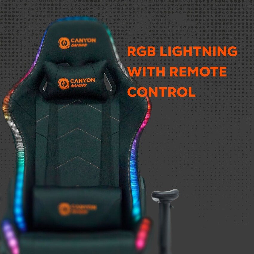 Herné kreslo CANYON Irida RGBCH03 RGB čierne