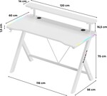 Hero 1.9 RGB White 120 cm gaming desk