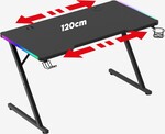 Hero 2.5 RGB Black 120 cm gaming desk