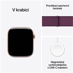 Hliníkové puzdro Apple Watch Series 10 GPS 42 mm ružovo-zlaté so švestkovou športovou slučkou (MWWK3QC/A)