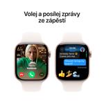 Hliníkové puzdro Apple Watch Series 10 GPS 42 mm v ružovo-zlatej farbe so svetloružovým športovým remienkom - M/L (MWWJ3QC/A)