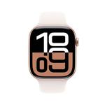 Hliníkové puzdro Apple Watch Series 10 GPS + Cellular 42 mm v ružovo-zlatej farbe so športovým remienkom Light Blush - S/M (MWX93QC/A)