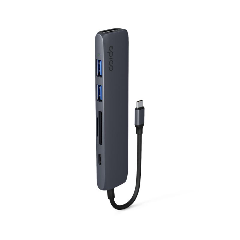 Hliníkový rozbočovač Epico 6v1 | 100W USB-C PD | tmavý atrament |