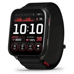 HOD GPS Garmin Venu® X1, černé pouzdro s titanovou zadní stranou Slate a nylonovým řemínkem ComfortFit v barvě Black