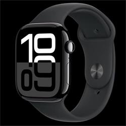 HOD GPS MTP Apple Watch Series 10 GPS 46mm Jet Black Aluminium Case with Black Sport Band - S/M