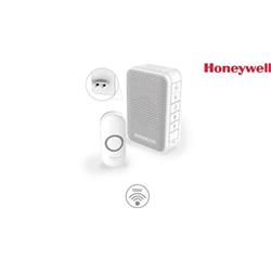 Honeywell Home DC313NP2 bezdrátový zvonek Series 3, 6 melodií, základna do zásuvky, design. tlačítko