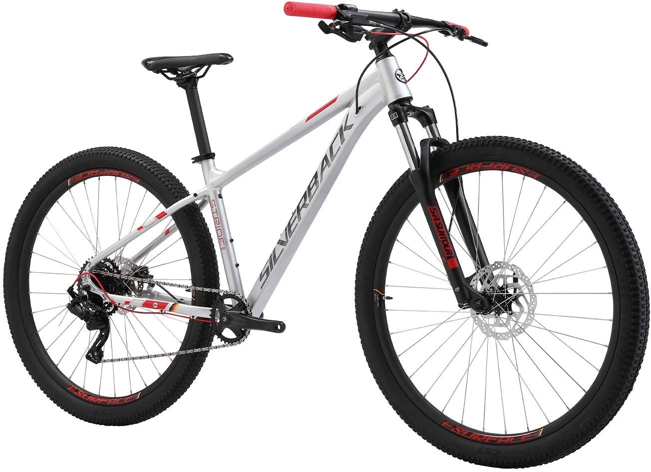 Horské kolo SILVERBACK Stride Sport Silver / Red - 16,5"/M