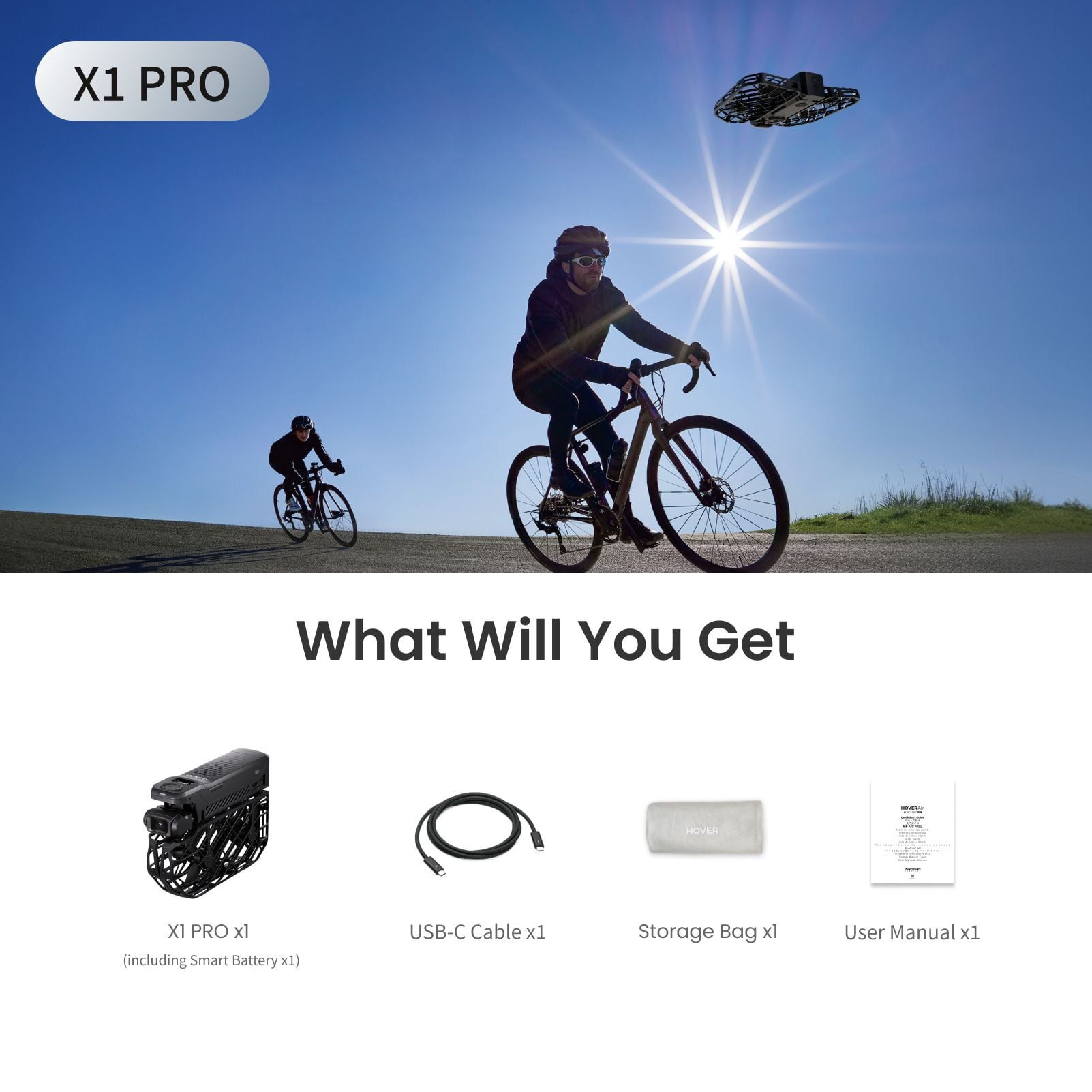 HOVERAir X1 Pro Standard dron černý