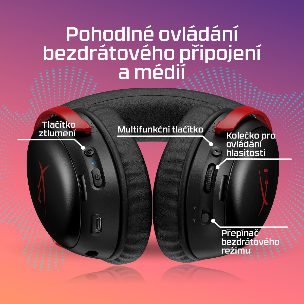 HP HyperX Cloud III S headset černo-červená