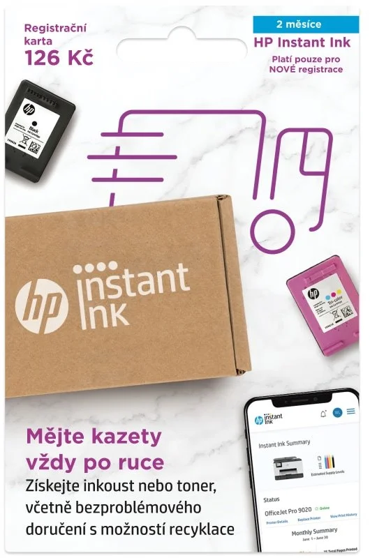 HP Instant Ink - 2 měsíce (registrační karta)