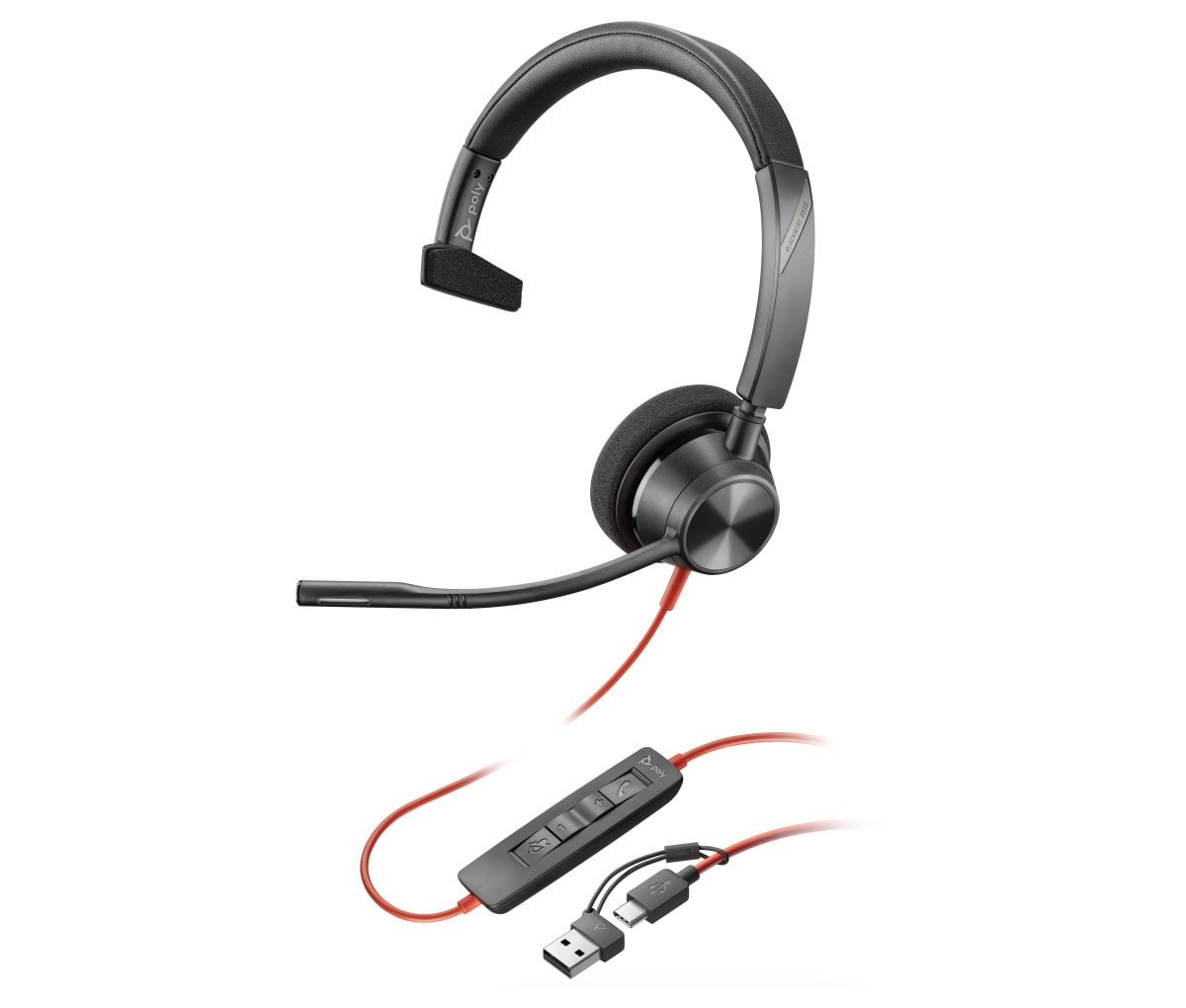 HP Poly BW 3310 Mono USB-C HS + USB-C/A (8X215AA)