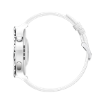 Huawei Watch GT3 Pro 43 mm, strieborný rámček, biele keramické puzdro, biely kožený remienok