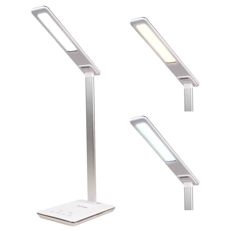 Huslog stolní LED lampička s bezdrátovou nabíječkou, bílá