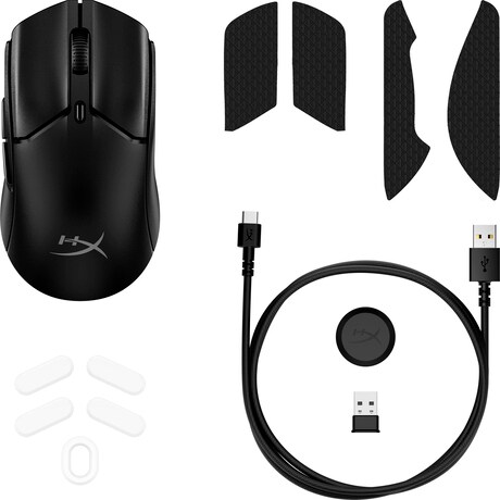 HyperX Pulsefire Haste 2 Mini/Herná/Optická/Pre pravákov/26 000 DPI/Káblová/Bezdrôtová/Čierna