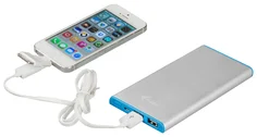 i-tec Metal Power Bank 8000 mAh Li-pol externí baterie pro iPhone, iPad, iPod, Samsung, Smartphone, Android, GPS, USB kabel 3-v-1