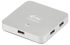 i-tec USB 3.0 Metal Charging HUB 4+1 Port s napájecím adaptérem, 4x USB 3.0 port, 1x nabíjecí USB port, Notebook Ultrabook Tablet