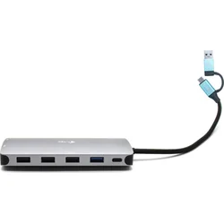 i-tec USB 3.0/USB-C/TB3 3x displej Kovový nano dock s LAN, PD 100W