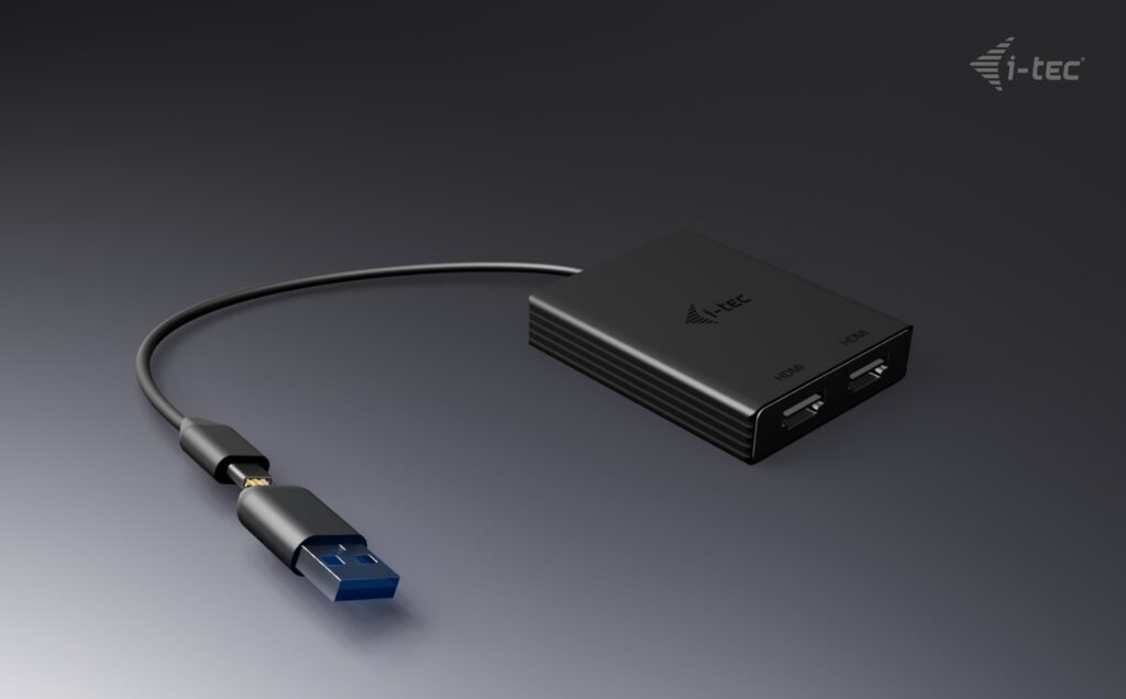 i-tec USB-A/USB-C Dual 4K HDMI Video Adapter