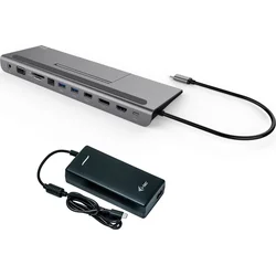 I-TEC USB-C Metal Low Profile 4K Triple LCD Docking Station + i-tec Universal Charger 112W