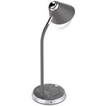 IMMAX LED stolní lampička FINCH šedá + stříbrné prvky