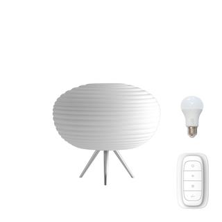 Immax NEO COCONO stolná lampa biele sklo 34x34cm vrátane Smart zdroj E27 RGBW Zigbee 3.0 07065L