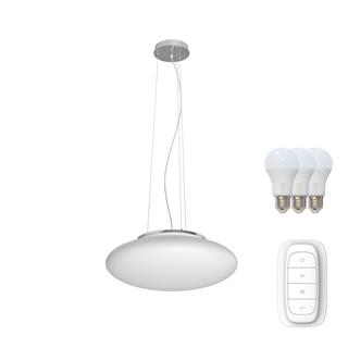 Immax NEO ELIPTICO závesné svietidlo biele sklo 60cm Smart zdroje 3xE27 RGBW Zigbee 3.0 07056L