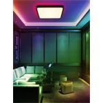 IMMAX NEO LITE TUDO SMART stropné svietidlo s RGB podsvietením 40x40cm, 50W Wi-Fi čierna, TUYA
