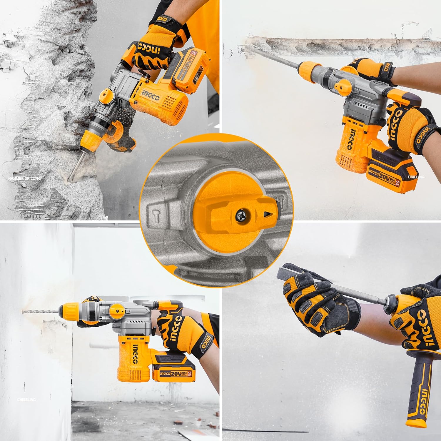 Ingco CRHLI202882 AKU vrtací kladivo vč. 2ks baterie a nabíječky