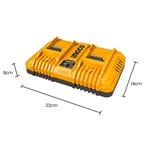 Ingco FCLI2034E 4,0A nabíjačka pre 2ks 20V Li-ion batérií