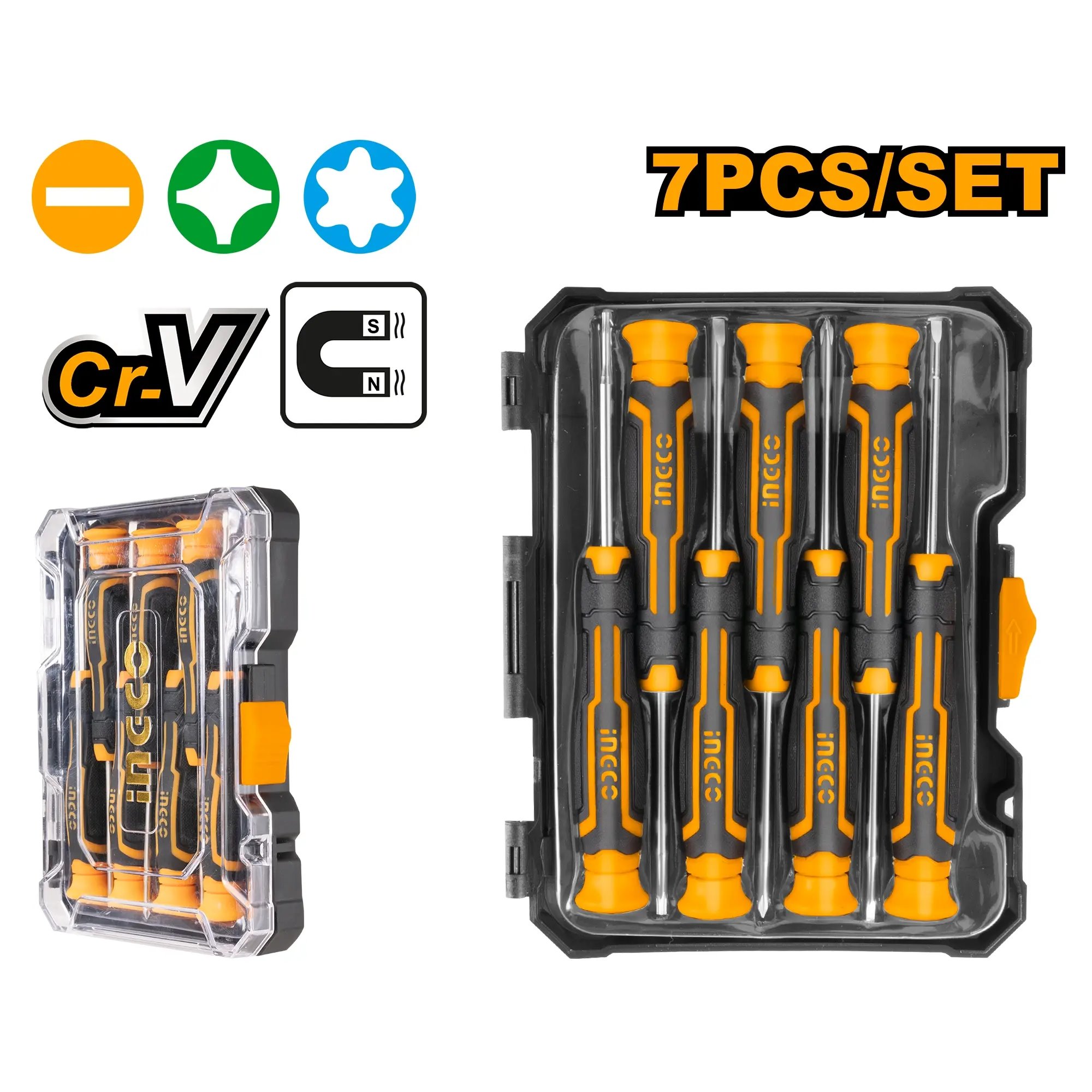 Ingco HKSD0718 Šroubovák jemný sada 7ks CrV KLC