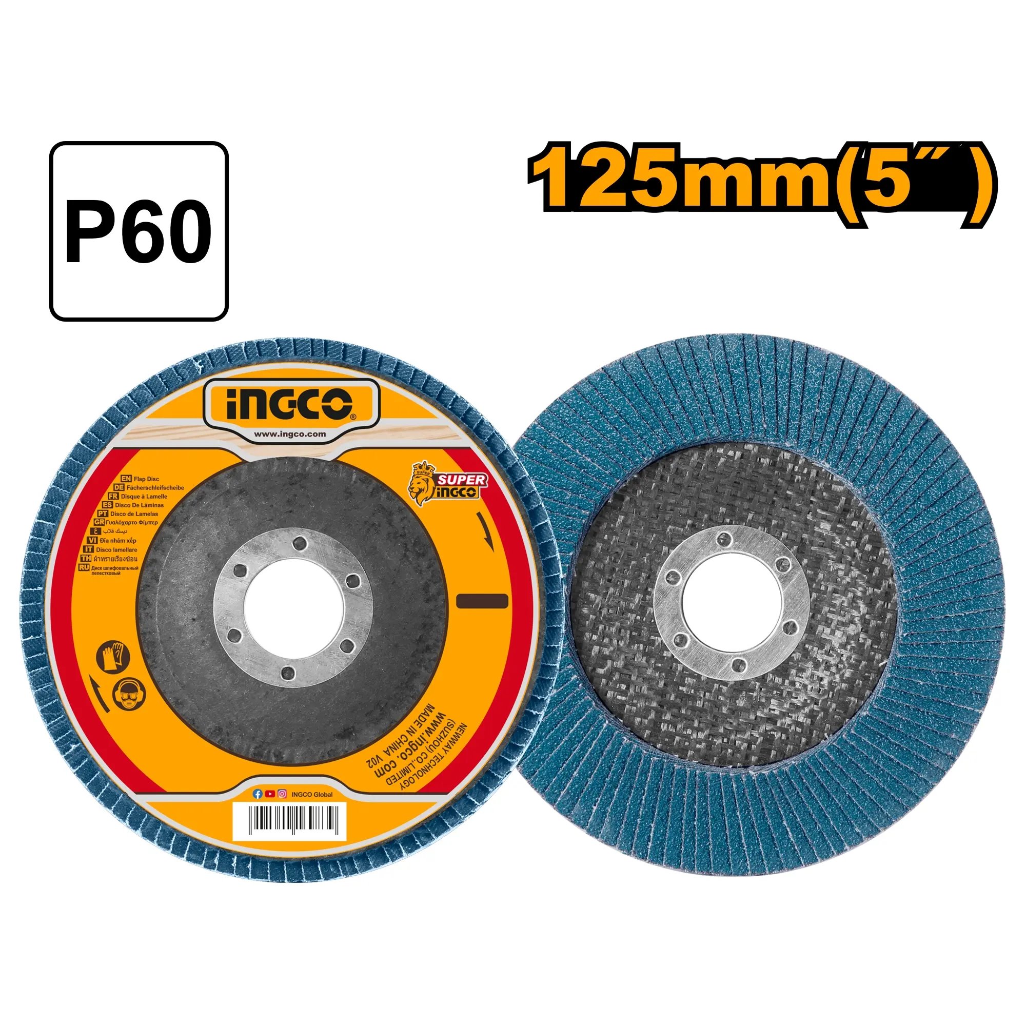 INGCO Kotouč lamelový P60 125 x 22,2 mm