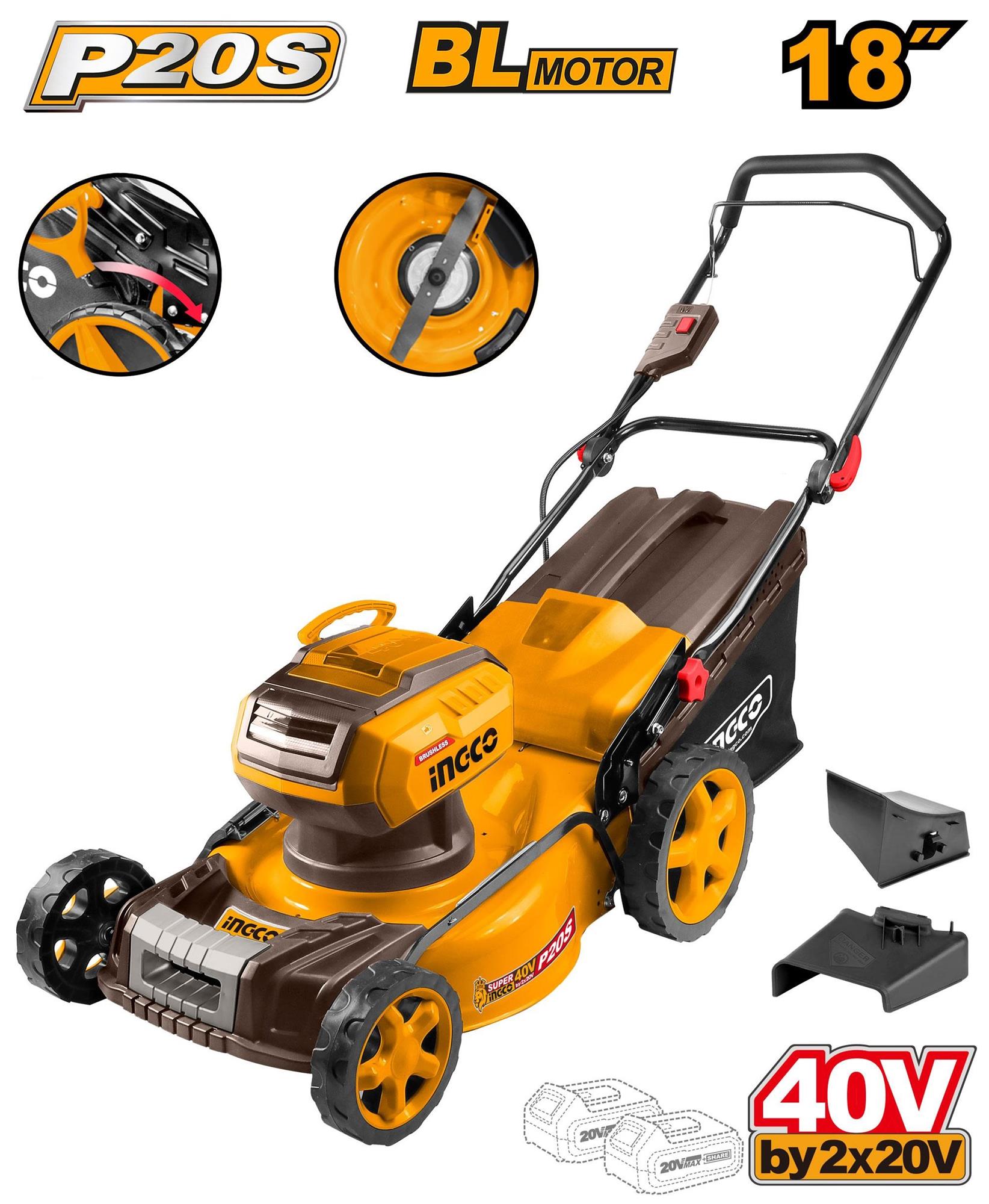 Ingco LMLI20185 AKU sekačka na trávu, bez baterie a nabíječky