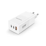 Inteligentná sieťová nabíjačka ALIGATOR GaN, Power Delivery 65W, 2xUSB-C, 1xUSB-A, biela
