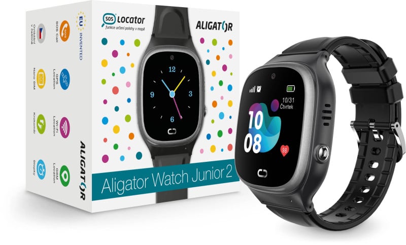 Inteligentné hodinky Aligator Watch Junior 2, čierne